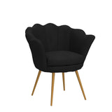 Velvet Accent Chair for Bedroom with Gold Plating Metal Legs, Leisure Armchair for Living