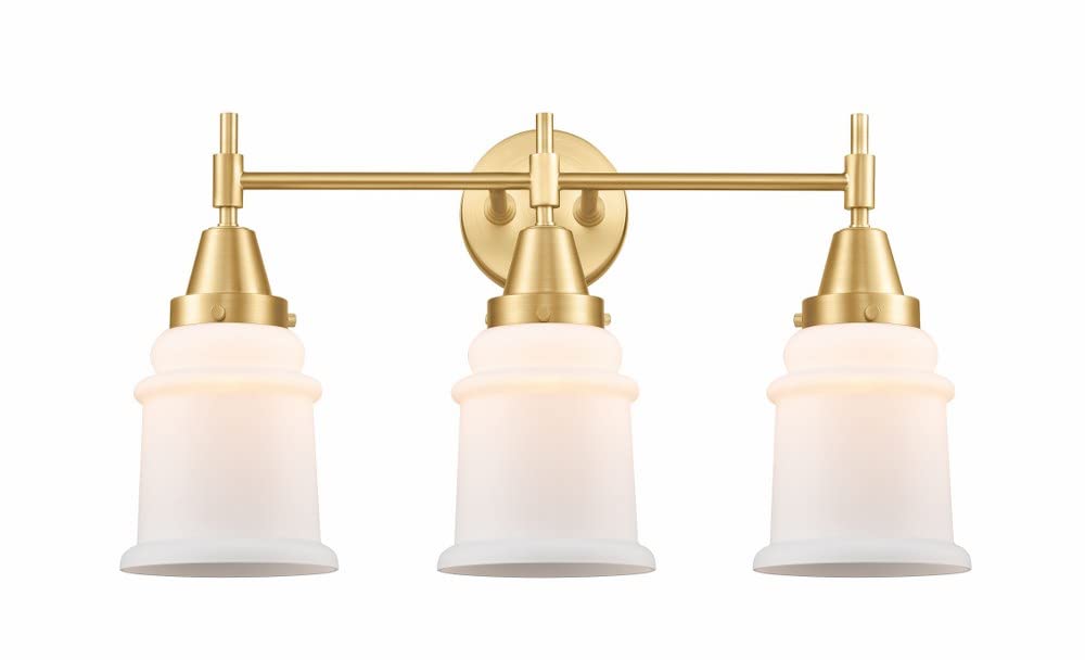 3 Light Bath Vanity-12.5 Inches Tall and 24 Inches Wide-Satin Gold Finish-Matte White Glass Color