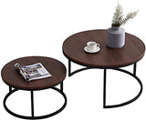 Modern Nesting Coffee Table Set,Round Wood Accent Coffee Table End Tables