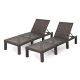 Jamaica Outdoor Wicker Chaise Lounges without Cushions, 2-Pcs Set, Multibrown