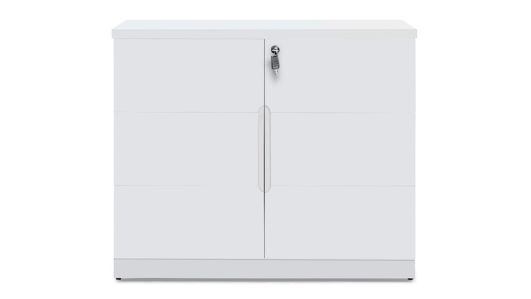 Hayes Modern 2 Door Storage Printer Cabinet - White