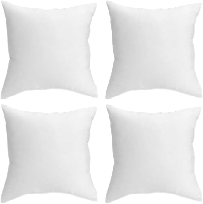 18 x 18 Throw Pillow Insert - Pack of 4 White, Down Alternative Pillow Inserts for Decorative Pillow Covers,