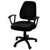 SARAFLORA Office Computer Chair Covers, Stretchable Desk Chair Seat Cushion Covers,Universal Spandex Computer Chair Slipcover,Removable Washable Rotating Cushion Protectors, Black