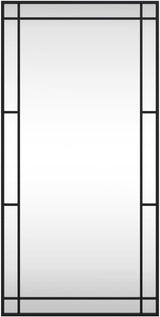 Mirror in Black  Rectangle Iron-Framed Glass Mirror for Bedroom