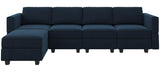 Modular Sectional Sofa Couch with Reversible Chaise Velvet L Shaped Storage 4-seat Convertible Blue…
