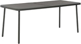 Patio Table Dark Gray 70.9"x32.7"x28.3" Steel,Industrial Metal Dining Table for Patio