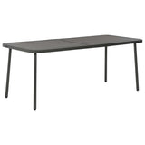 Patio Table Dark Gray 70.9"x32.7"x28.3" Steel,Industrial Metal Dining Table for Patio