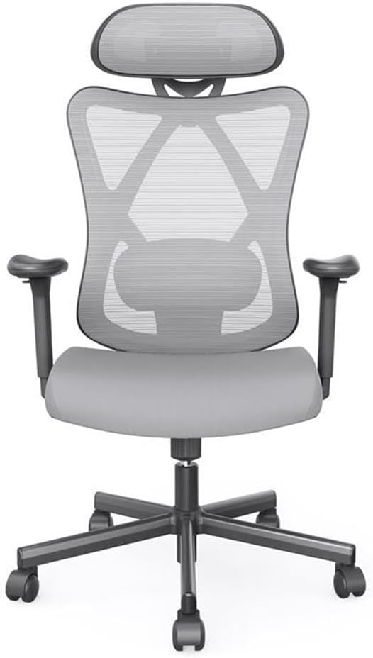 Furniture of America Domie Metal and Mesh Adjustable Office Chair in Gray