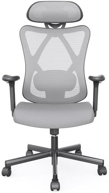 Furniture of America Domie Metal and Mesh Adjustable Office Chair in Gray