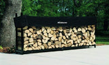 10 Foot Black Firewood Log Rack With Optional Seasoning Cover - Made In The USA