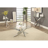 Cheatham Contemporary Glass Top End Table in Chrome