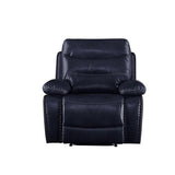 Horizontal Tufted Motion Recliner in Navy