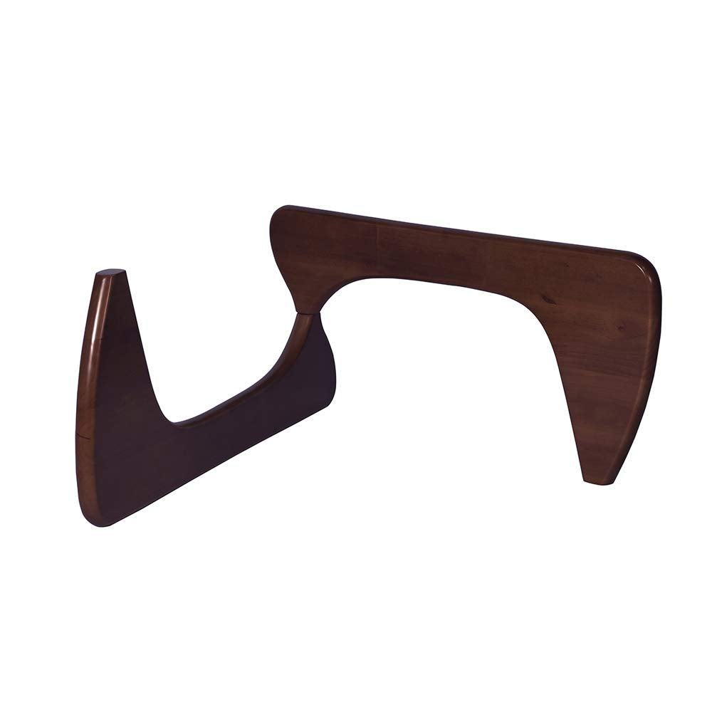 Noguchi Table Triangle Glass Coffee Table with Solid Wood Base