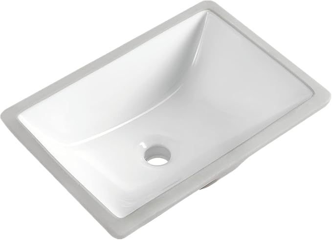 Durable Rectangle Undermount Sink Vitreous Ceramic Lavatory Vanity Bathroom