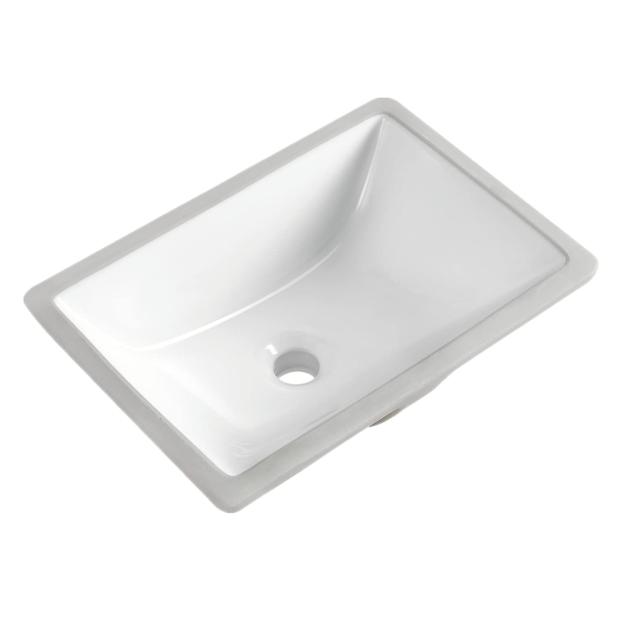 Durable Rectangle Undermount Sink Vitreous Ceramic Lavatory Vanity Bathroom