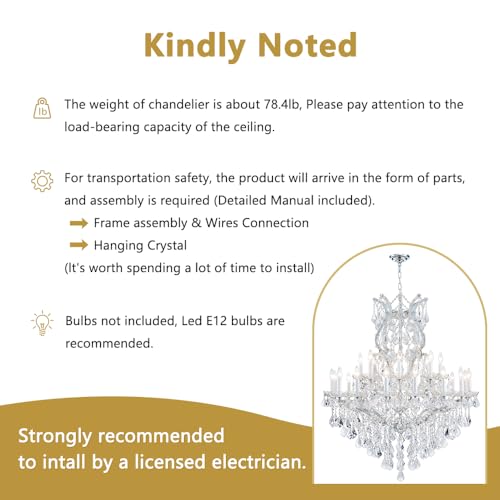 Large Silver Modern Crystal Chandelier Light Fixtures - 24 Lights, Pendant Light Foyer