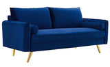 Revive Performance Velvet Sofa, Navy