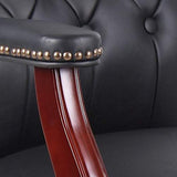 Ivy League Executive Guest Chair, Vinyl, Black