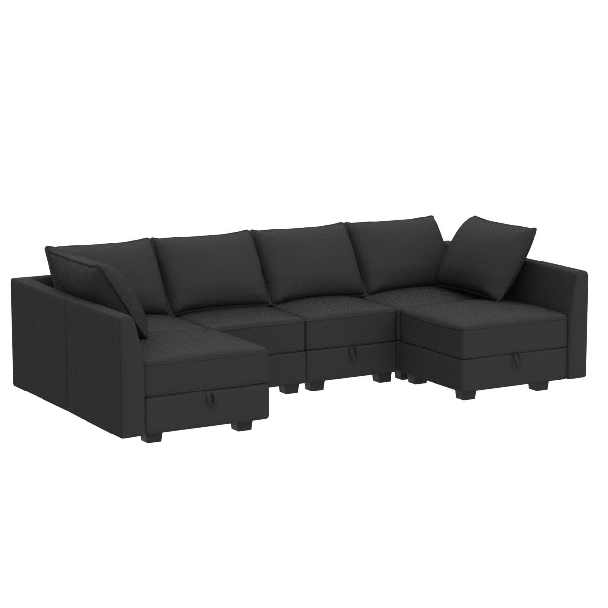 Sectional Sofa Velvet U Shaped Couch with Reversible Chaise Modular Sectional