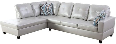 MZX-Carl-SS-00009-LWJ Sectional, 103.5"x74.5"x35", Silver White L