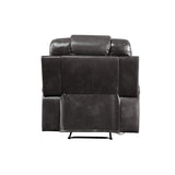 Leather Tufted Motion Recliner in Magnetite Black