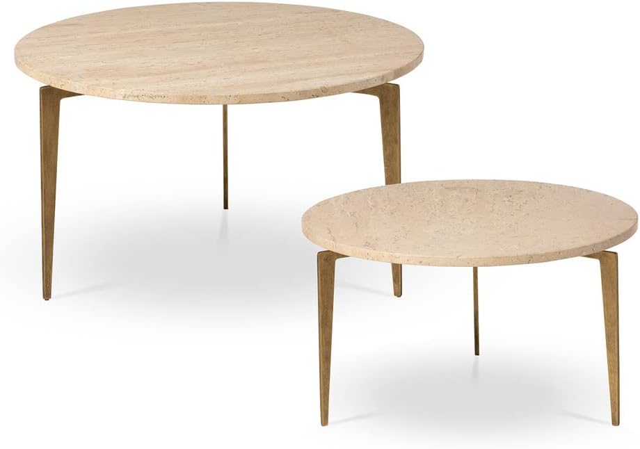 Coastal Cottage Nero Round Nesting Cocktail Tables