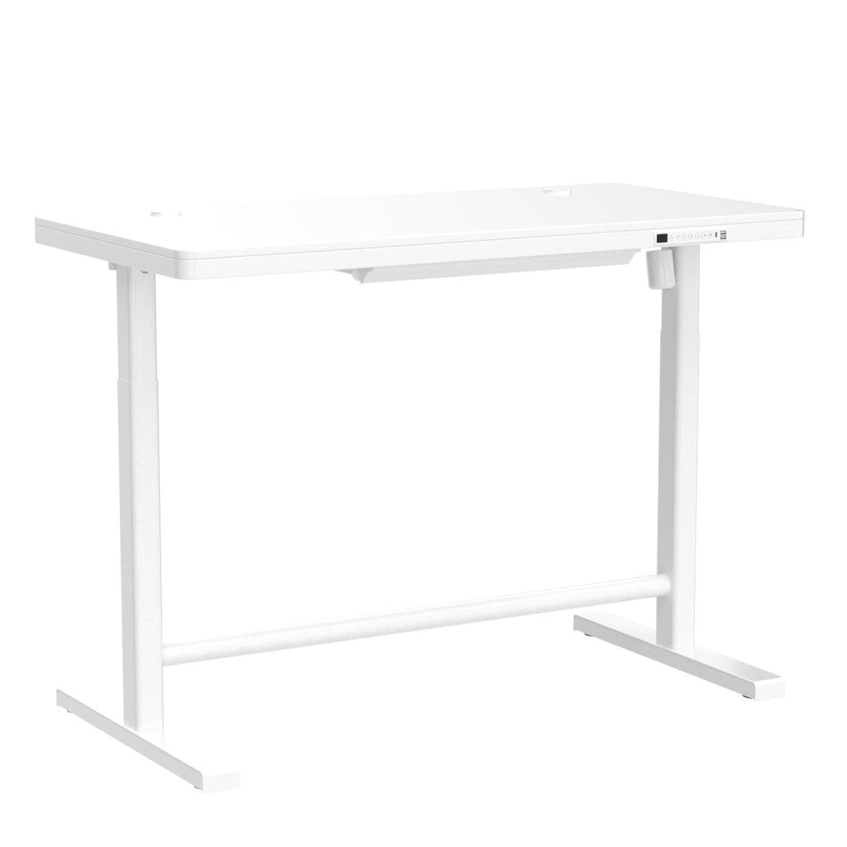 AITERMINAL Electric Standing Desk with Drawers, Height Adjustable Sit Stand Desk with Drawer, Home Office Desk Storage & USB Ports, 45 x 23 Inch White Desktop/White Frame