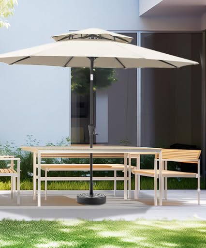 60 lb Heavy Duty Water Fillable Base Stand for Patio Outdoor Market Table Umbrella, Black