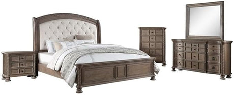 Emmett Queen Bed 5-Piece Set, Walnut