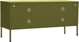 Steel TV Stand with Adjustable Levelers, Olive Green, 41.3"x13.8"x19.7"