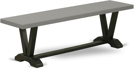 V-Style Dining Bench with Wooden Seat, 72x15x18 Inch, VB777