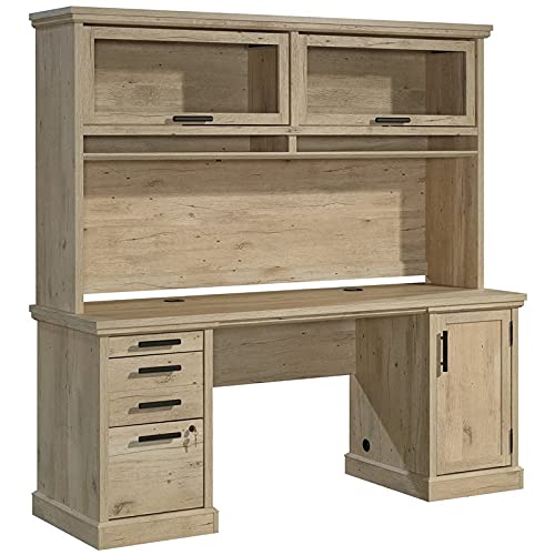 3-Piece Set with Hutch Credenza Desk & Utility Stand Library Base