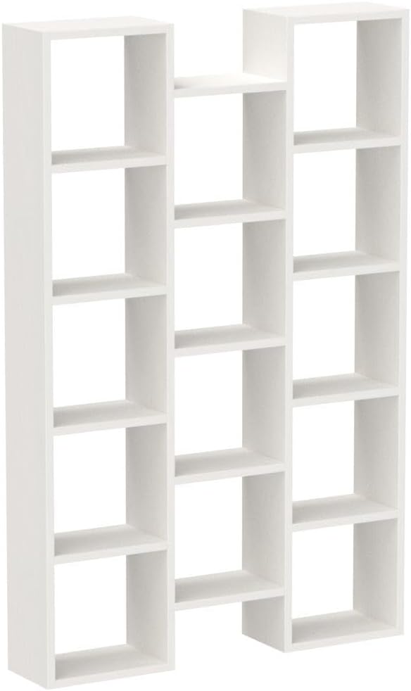 Modern Bookcase, 5-Shelf Storage Organizer Bookshelf with 14-Cube Display Book Shelf