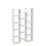 Modern Bookcase, 5-Shelf Storage Organizer Bookshelf with 14-Cube Display Book Shelf