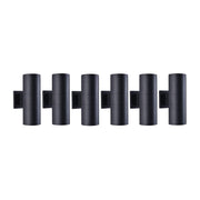 Modern Outdoor Porch Light Patio Light in 2 Lights with Matte Black Aluminum Cylinder