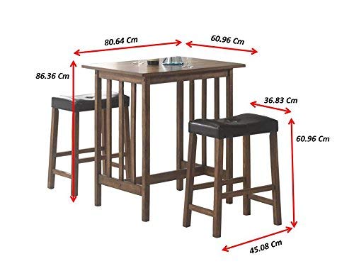 Coaster Furniture 3 Pc Counter Height Set Brown/Black 130004