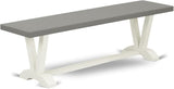 V-Style Dining Bench with Wooden Seat, 72x15x18 Inch, VB777