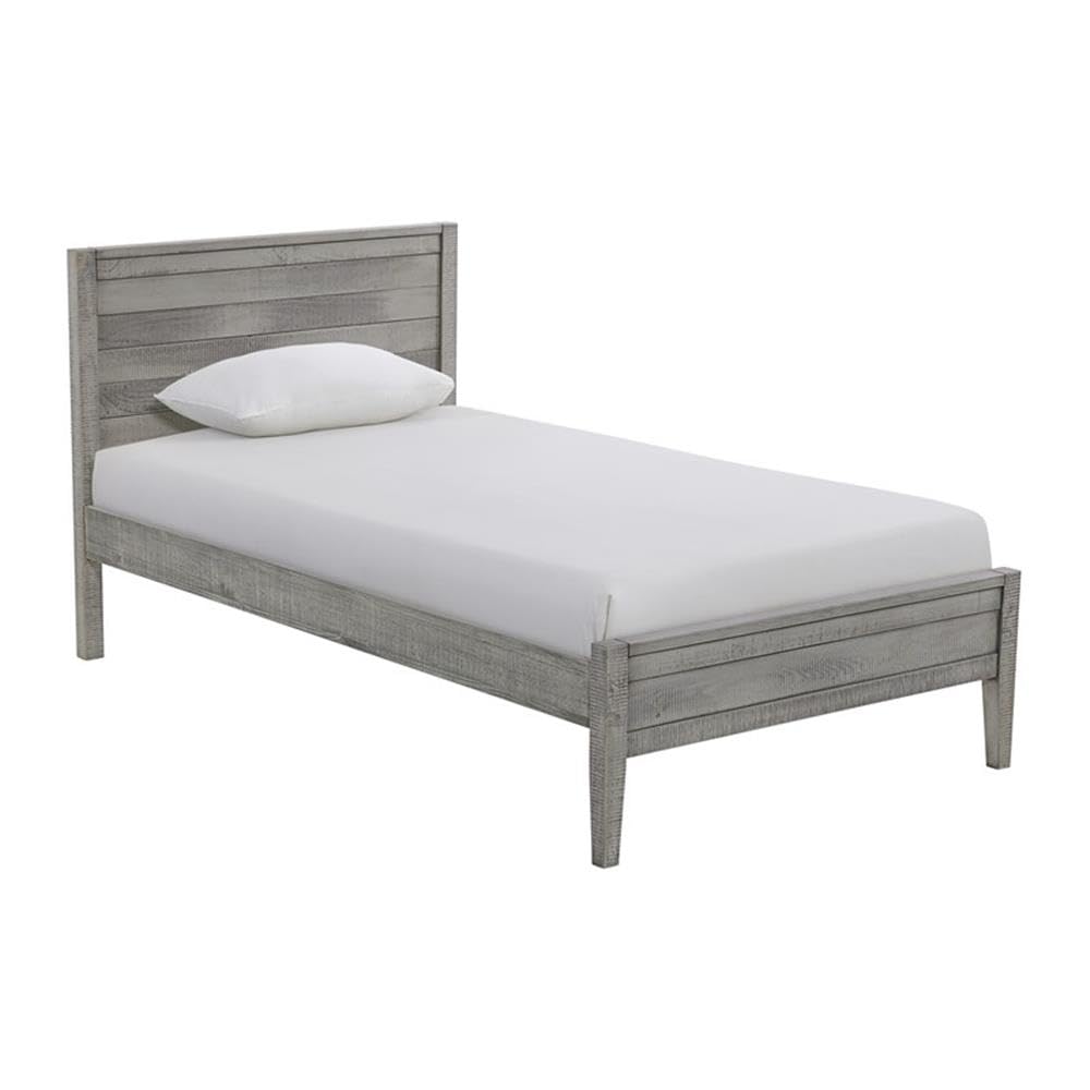 Windsor 3-Piece Set with Panel Twin Bed and 2 Nightstands, Driftwood Gray