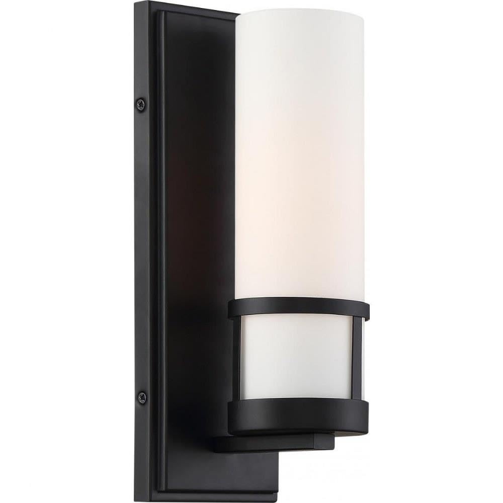 Caryle Vanity Aged Bronze Finish with Etched Opal Glass,1 Light (60/6789)