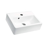 001400-U-One Hole Mini Rectangle Ceramic Wall Mounted/Vessel Sink, White