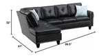 99.5" W x 67" D Transitional PU Faux Leather Sectional Sofa with Chaise Lounge & Storage