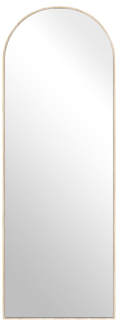 PexFix Arch Floor Mirror 64"x21" Modern Arched-Wood Crowned Full Length Mirror Dressing Mirror Wall Mirror Standing Leaning or Hanging for Bedroom Living Room (Burlywood)