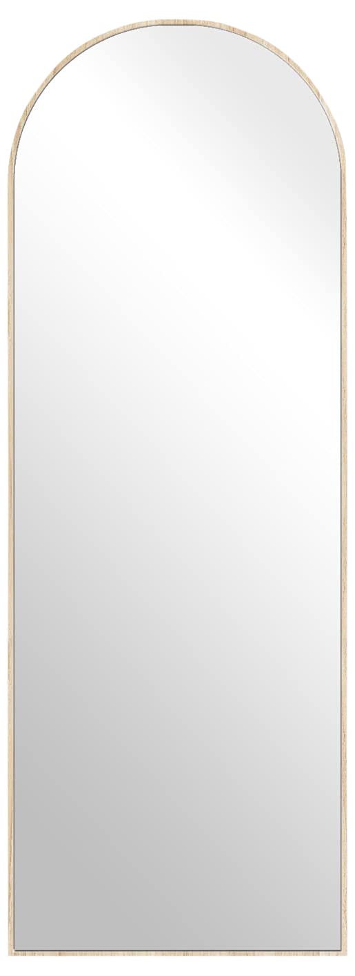 Arch Floor Mirror  Modern Arched-Wood Crowned Full Length Mirror