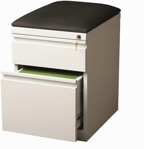 20-in Deep Mobile Pedestal File 2-Drawer Box/File. Black Cushion. Black