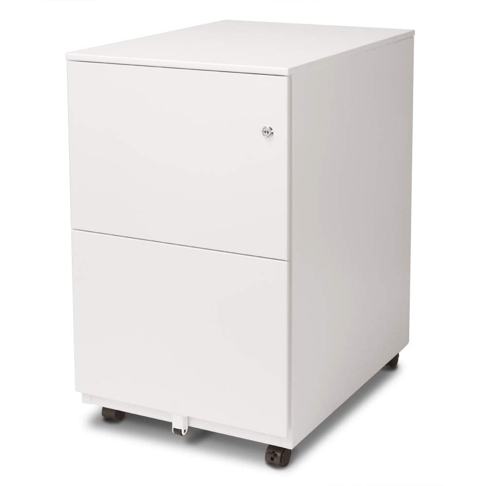 Modern Soho Design 2-Drawer Metal Mobile File Cabinet with Lock Key/Fully Assembled