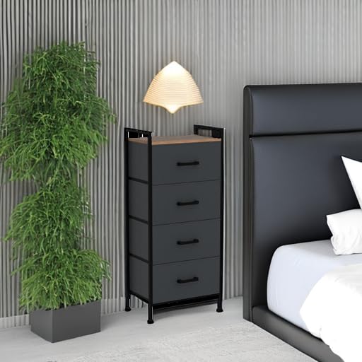 4 Drawer Dresser for Bedroom, Tall Dressers Storage Drawers