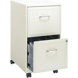 2-Drawer Contemporary Metal Mobile Vertical File Cabinet in White