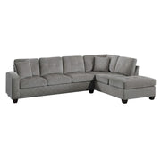 Emilio Velvet Upholstered Reversible Sectional in Taupe