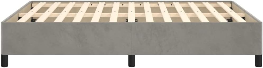 Bed Frame Light Gray 59.8"x79.9" Queen Velvet