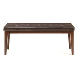 Furniture Kona Transitional Wood Backless Dining Bench in Brown